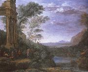 Landscape with Ascanius shooting Silvia deer Claude Lorrain